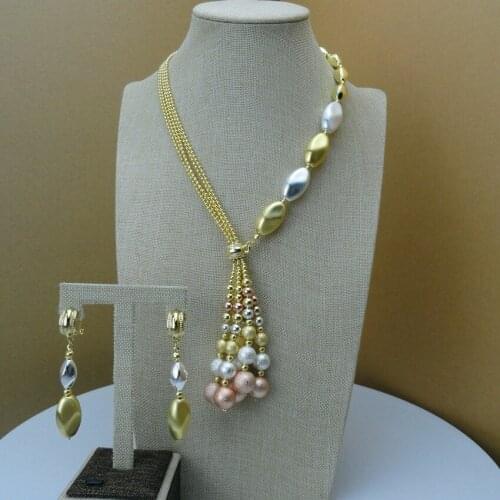 Yuminglai 2021 New Arrivel 24K African Sets Necklace Earrings Jewelry Set For Women FHK6750