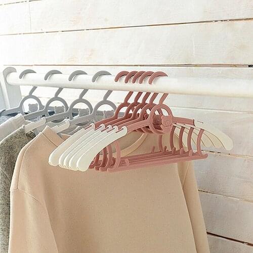 5PCS Adjustable Kids Clothes Hanger Racks Cute Bear Multi-function Windproof Display Hangers Clothing Towel Hanging Rack Tools