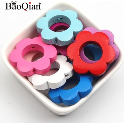 10pcs 30mm Mixed Wreath Wood Circle Ring For Diy Home Decoration Wooden Crafts Handmade Jewelry Making