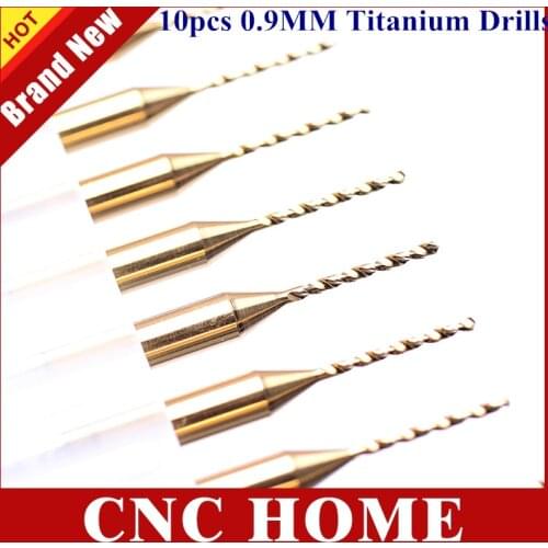 10pcs/lot 3.175*0.9*10MM Titanium Coated Carbide PCB Drill Bit Set, Dremel Jewelry CNC Drilling Tools, on Print Circuit Board