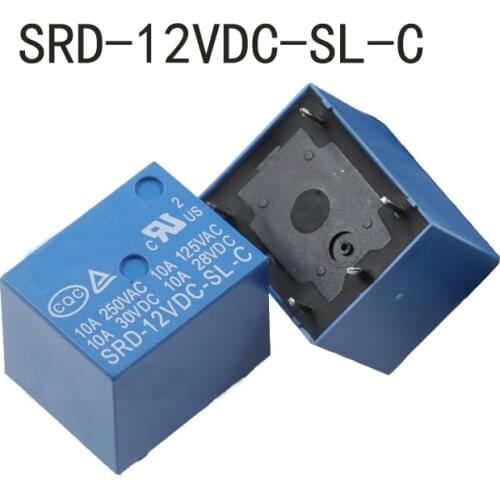 5PCS Relay SRD-12VDC-SL-C Fiberglass 250v T73 SRD-05VDC-SL-C 24VDC