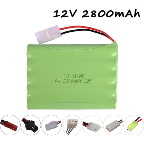 12v NiMH Battery For Rc Toys Cars Tanks Trucks Robots Guns Boats AA Ni-MH 12v 2800mah Rechargeable Battery Pack SM/JST/Tamiya