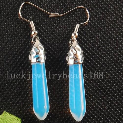 Free Shipping Women Fashion Jewelry Opal Pendulum Earrings Pair C3114