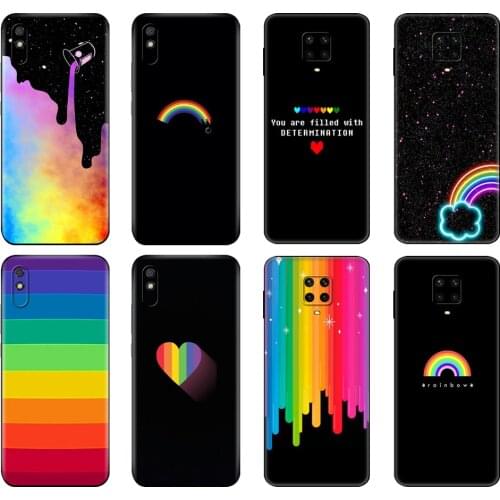 Black tpu Case For Xiaomi Redmi 7A 8 8A 9 9A 9C Case Redmi Note 8T 8 Pro T Note 9 9S 9 Pro Case Rainbow art DIY