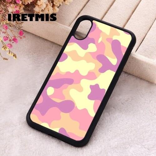Iretmis 5 5S SE 2020 Phone Cover Cases for iPhone 6 6S 7 8 Plus X Xs Max XR 11 12 MINI Pro Rubber Silicone Sunset Camo