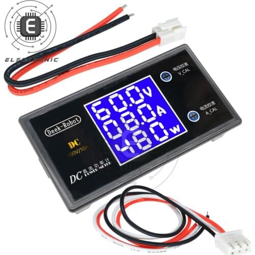 DC 0-100V 10A LCD Display Digital Voltmeter Ammeter Wattmeter Voltage Current Power Meter Volt Detector Tester 12V 24V 36V 1000W