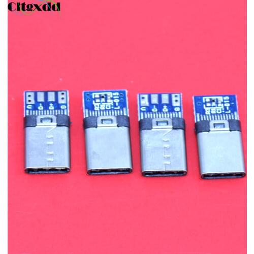 Cltgxdd DIY OTG USB-3.1 Welding Male jack Plug USB 3.1 Type C Connector with PCB Board Plugs Data Line Terminals for Android