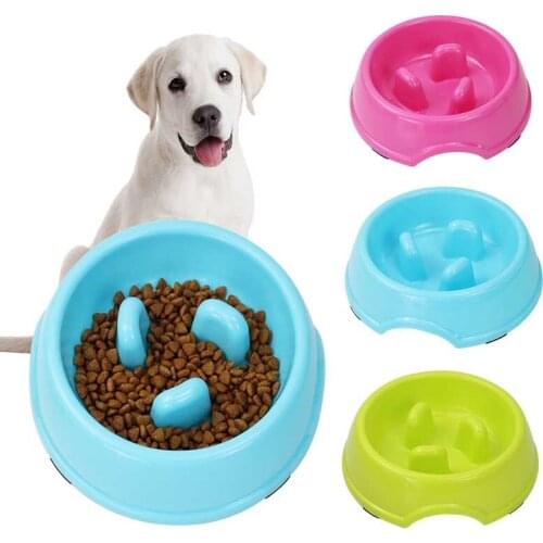 Dog food dispenser slow feeder bowl silicone food container Nonslip Prevent breakage With stand down pet eating slow feeder dog