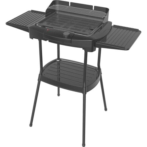 Electric Indoor and Outdoor Party BBQ Grill with adjustable Thermostat Control, 2 Grill Racks, Grill Plate and Stand