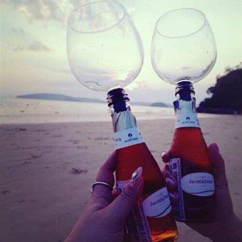 Eropa Kreatif Kristal Barware Transparan Langsung Minum Cangkir Botol Anggur Gelas Sampanye Botol Anggur Stopper Bar Tools