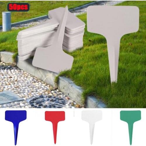 HOT 50pcs Nursery Garden Gray Durable Material Convenient to Use Plastic Plant T-type Markers Plant Tags Nursery Garden Labels