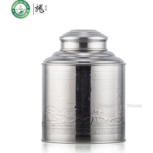 Medium Size Stainless Steel Canister Caddy Tea Container With Double Lid 1000ml