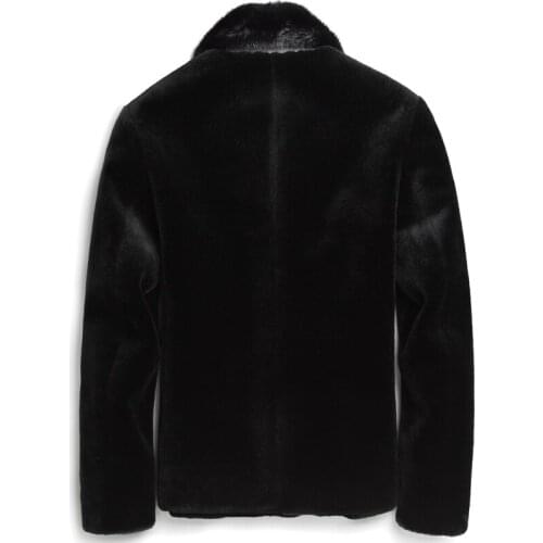 Short Real Coat Men Clothes Man Sheep Shearing Wool Coats Mink Fur Collar Overcoat G-52-GY-8708KJ1104