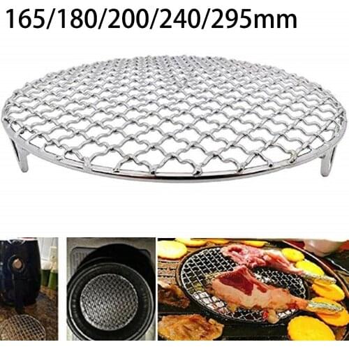 Stainless Steel Barbecue Grill Net Round Cooling Baking Rack Non-Stick Wire Oven Grill Sheet Outdoor BBQ Party Grill Net Grid