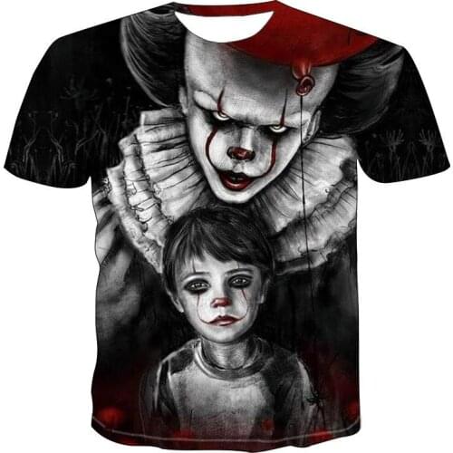 Summer new 3DT shirt mens street casual print black short sleeve fashion funny white T-shirt high T-shirt Colorful T-shirt