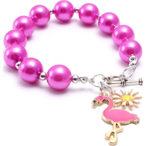 MHS.SUN Mixed Girls Baby Beads Bracelets Bangles Fashion Charming Pendant Bracelets Child Kids Toddler Beaded Bracelets Colorful