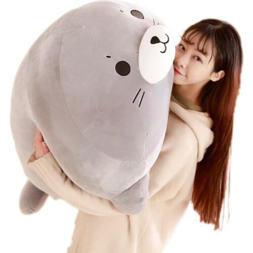 Dorimytrader cuddly soft fat sea animal seal plush toy big stuffed cartoon sea seal doll sleeping pillow kid gift 50cm 90cm