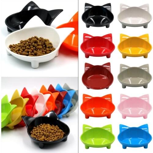 NEW Cat Ear Shaped Pet Bowl for Dog Cat Feeder Utensil Food Water Bowl 10 Colors