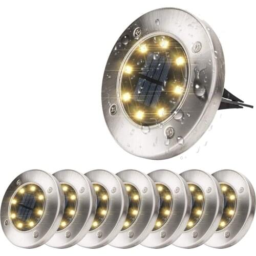 12Pack Solar Path Lights 8 LED Solar Power Buried Light Ground Lamp Outdoor Path Way Garden Decking Underground Lamps
