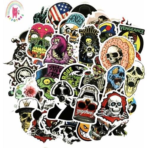 50pcs skull horror nausea series of stickers PVC waterproof stickers notebook motorcycle suitcase guitar stickers toy stickers