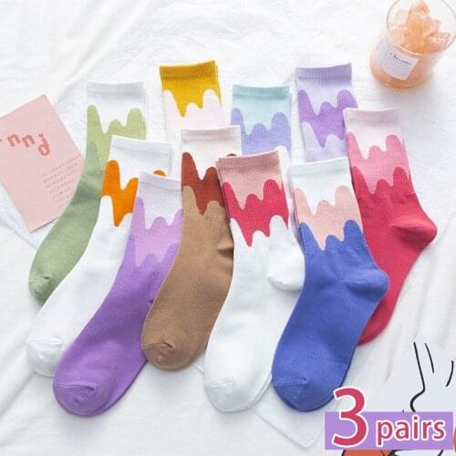 3 Pair Womens Cotton Socks Cute Socks For Girls Half Kawai Japan Harajuku Casual Woman Socks Korean Fashion Cheap Sports Socks