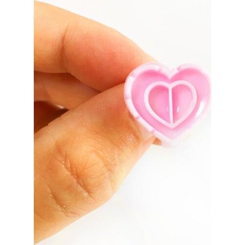 VLash Disposable Heart Shape Glue Ring Cups for Eyelash Extensions Three colors Plastic Glue Holder Container Rings for makeup