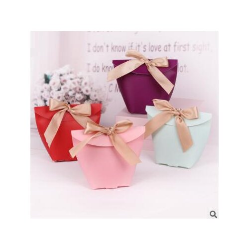 100Pcs/Lot Gift Paper Bag Christmas Valentines Day Present Bags Gift Bags With Handle Candy Boxes For Wedding Party Supplies