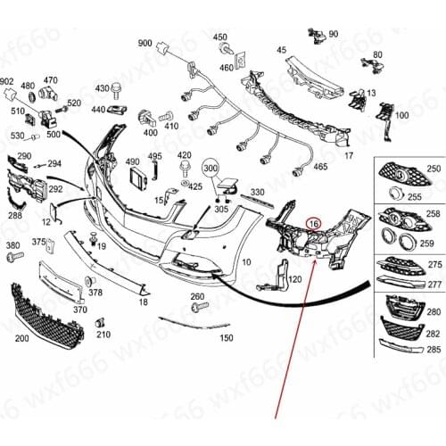 Car Front bumper lining Inner bracket Front bumper base Class C W204 C260mer ced es-be nzC300 Front bumper bracket Basic chassis