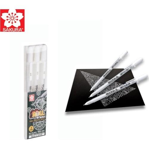 Sakura Japan 3pcs Gelly Roll Classic Highlight Pen Gel Ink Pens Bright White Pen Highlight Sketch Markers Color Highlighting