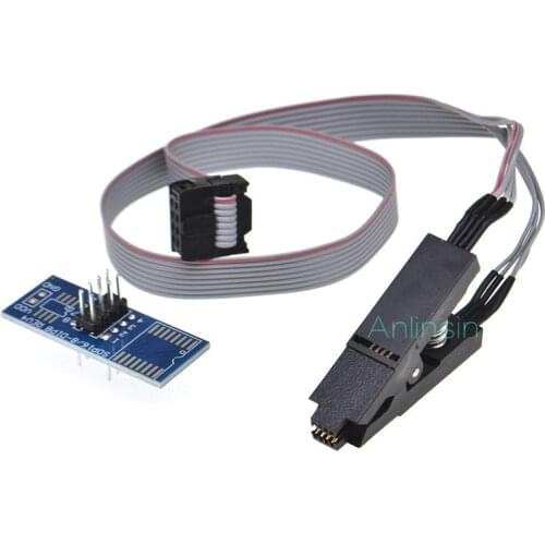 SOIC8 SOP8 FLASH CHIP IC Test Clips Socket Adapter BIOS/24/25/93 Programmer 24C W25Q SOP8 TO DIP8 SPI BIOS FLASH