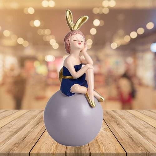 Resin Angel Girl Figurine Desktop Statue Art Sculpture Home Office Decor