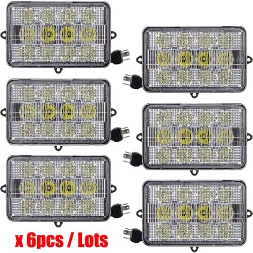 LED Upper Cab Light 6x4 LED Headlight Kit With H4 Plug For John Deere Combine 9450,9550,9650,9400,9500,9600,9560,9660+ x6pcs