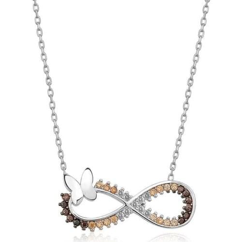 Tevuli 925 Sterling Silver Butterfly Infinity Necklace