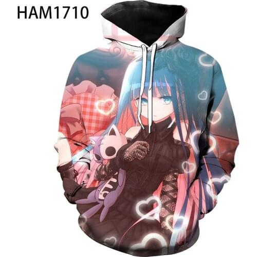 New Hoodie Cotton Summer Mens and Womens 3D Printing Japanese Cartoon Harajuku Cool Street Fashion Leisure Childrens Pullover