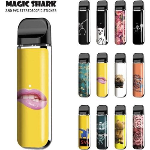 Magic Shark Cat Lip Bear Skull No Fade PVC Film Vape Sticker Pod Skin Case Cover for Smok Novo
