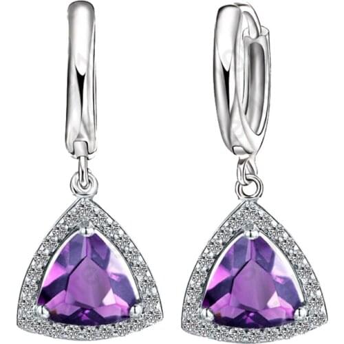 Top Quality Earrings Real 925 Sterling Silver Color Wedding Earrings 3 Colors AAA CZ Earrings Fashion Jewelrys For Women