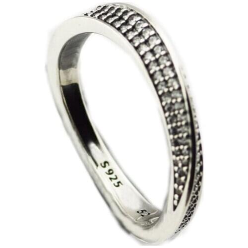 Ring Elegant Waves Silver Rings For Women Men Anel Feminino 100% 925 Jewelry Sterling Silver Anillos Wedding