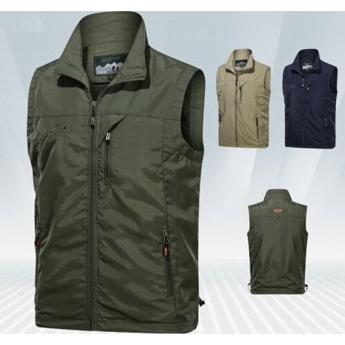 Mens Fishing Vest New Summer Quick Dry Outdoor Zip for Photography Sleeveless Jacket Sport Fishing Life Vest Men Hunting Travel