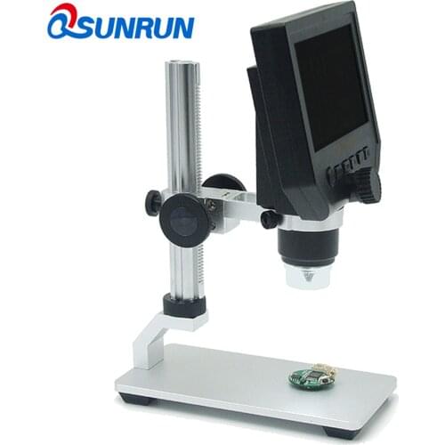 1-600x 3.6MP USB Digital Electronic Microscope Portable 8 LED VGA Microscope With 4.3" HD OLED Screen For PCB Motherboard Repair