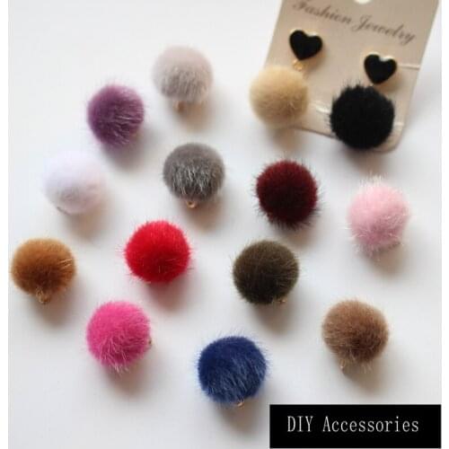 10pcs 18mm Pompoms Balls Buttons For Clothing Sweater button Garment DIY Hair Accessory Earring pendant decorative buttons