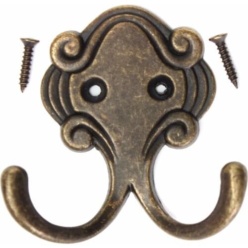 10Pcs Vintage Hanger Hook Antique Zinc Alloy Wall Hook For Coat Bag Hat Hanging Hooks With Screws