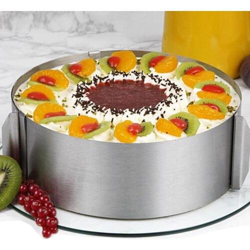 4 Inch Round Mousse Cake Ring Adjustable Cake Ring Mold with Scale Retractable Stainless Steel Circle Baking Cake Tools