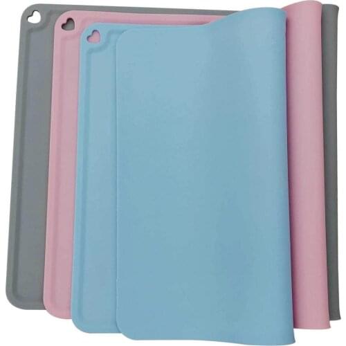 60*40cm/41*31cm Quality Waterproof Non-slip Pet Mat For Cat Color Silicone Pet Food Mat Pet Bowl Drinking Water Pad Dog Feeding