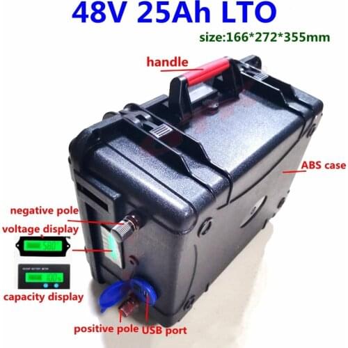 20000 cycles 48V 25Ah 40Ah Lithium titanate battery Pack with BMS 20S for ebike scooter solar inverter+5A Charger