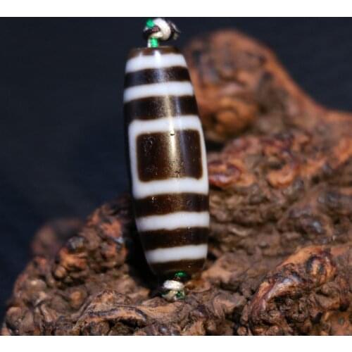 AL Treasure Magic Power Tibetan old Agate HEAVEN&EARTH dZi Bead Amulet Pendant Talisman Timestown UPD21Asw