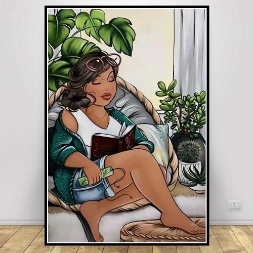 Diamond Painting 5D Full Square Sexy Women Fat Lady Reading Book Diamond Embroidery Rhinestone Cross Stitch Kits Mosaic Pictures