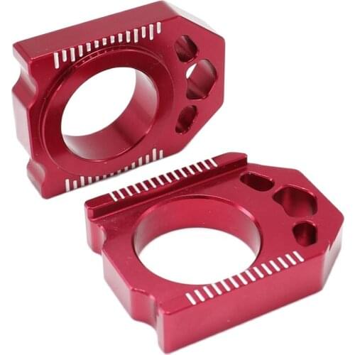 BILLET ALUMINUM REAR CHAIN ADJUSTER AXLE BLOCKS FOR CR125R 250R CRF250R CRF250X CRF250 CRF450R CRF450X CRF450 DIRT BIKE