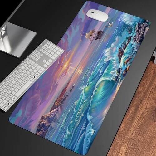 XXL Anime Beautiful Large Gaming Desk Pad Lovely Mouse Pad HD Print Computer Gamer Locking Edge Mouse Mats For Sea series