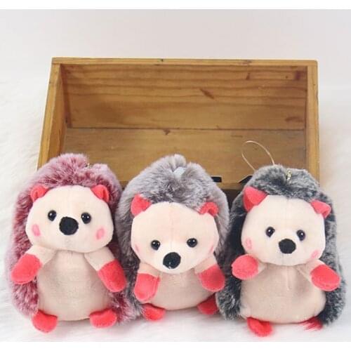 Creative Cute new color hedgehog funny keychain Boutique pendant Baby bed decoration Soothing doll couple kid exquisite gift
