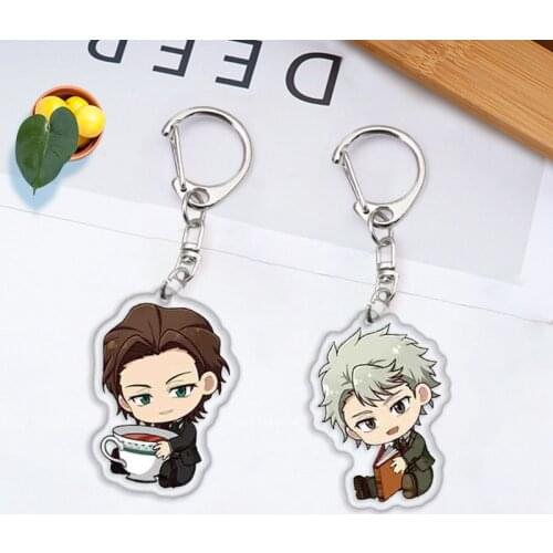 Anime MORIARTY THE PATRIOT William James Moriarty Pendant Keychain Acrylic Keyring Charm Cosplay Decor Q Version Birthday Gifts